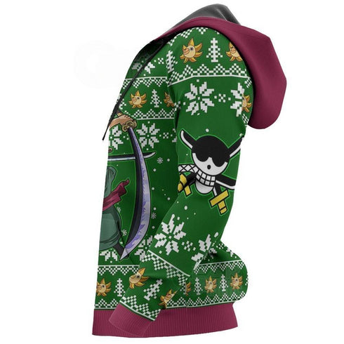 DivesArt - Zoro Ugly Jultröja och Hoodie One Piece Anime Xmas